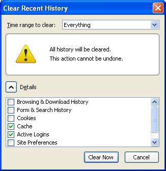 FireFox 3 - Clear Browser Cache